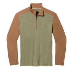 Smartwool Merino 250 Baselayer 1/4 Zip Top Men's in Winter Moss and Fox Brown